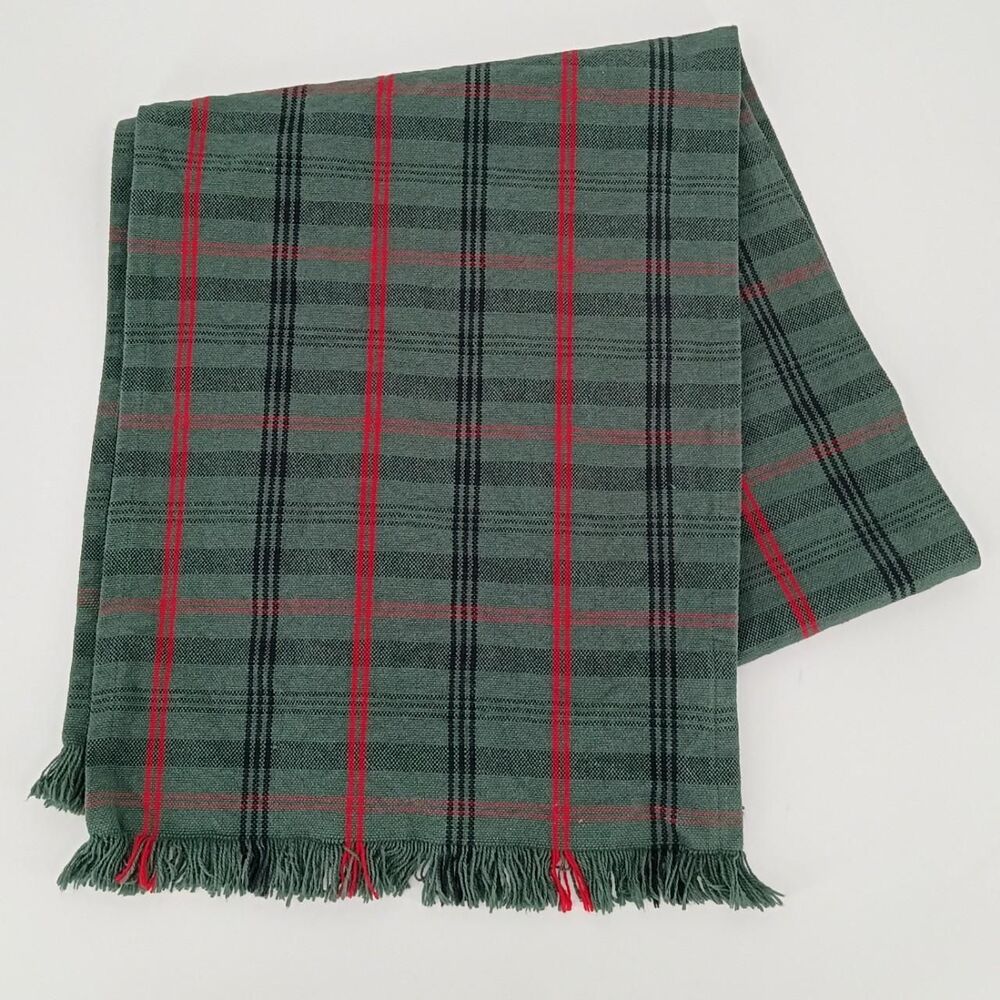 Hearth & Hand Magnolia Signature Plaid Table Runner Green Red Christmas 14x72